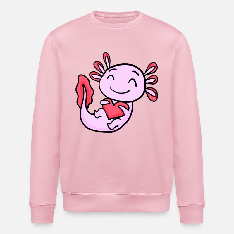 Axolotl Herz - Stanley/Stella Unisex Bio-Sweatshirt ROLLER - Hellrosa
