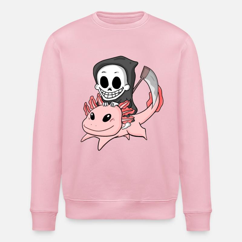 Sensenmann und Axolotl - Stanley/Stella Unisex Bio-Sweatshirt ROLLER - Hellrosa