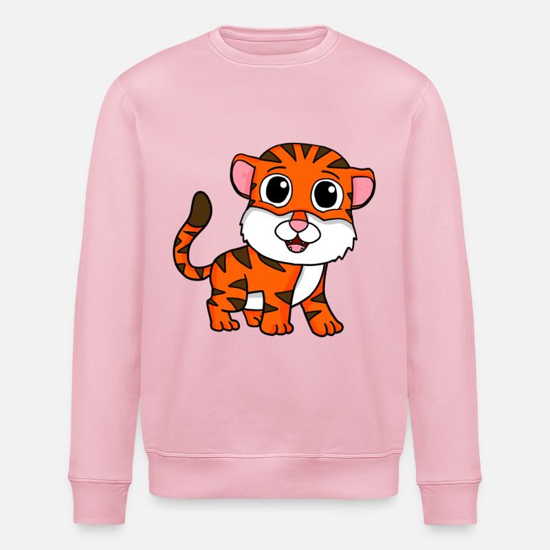 Tigre - Sweat bio ROLLER Stanley/Stella Unisexe - rose pâle