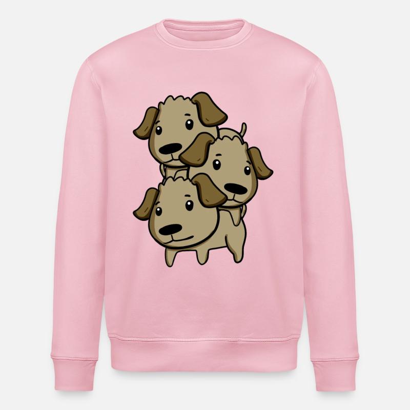 Niedliche Hunde - Stanley/Stella Unisex Bio-Sweatshirt ROLLER - Hellrosa