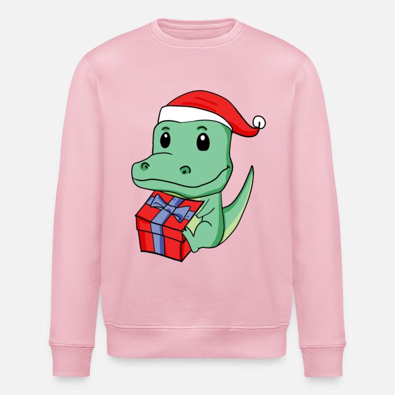 Noël Crocodile Bébé avec Cadeau - Sweat bio ROLLER Stanley/Stella Unisexe - rose pâle