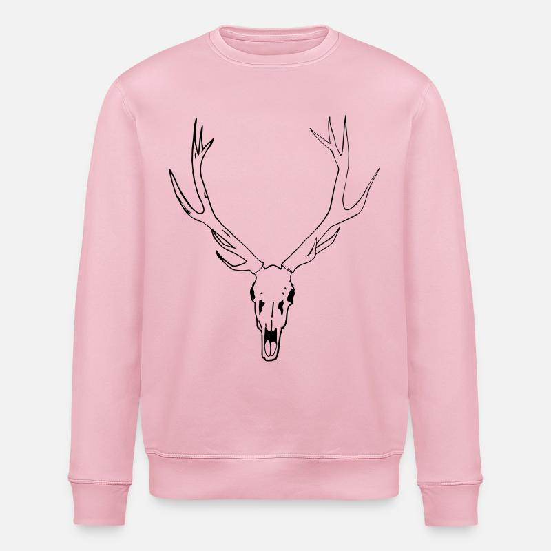 Deer skull - Stanley/Stella ROLLER Unisex Organic Sweatshirt - cotton pink