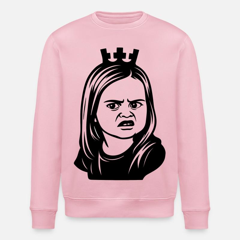 Skeptical meme girl with crown - Stanley/Stella ROLLER Unisex Organic Sweatshirt - cotton pink
