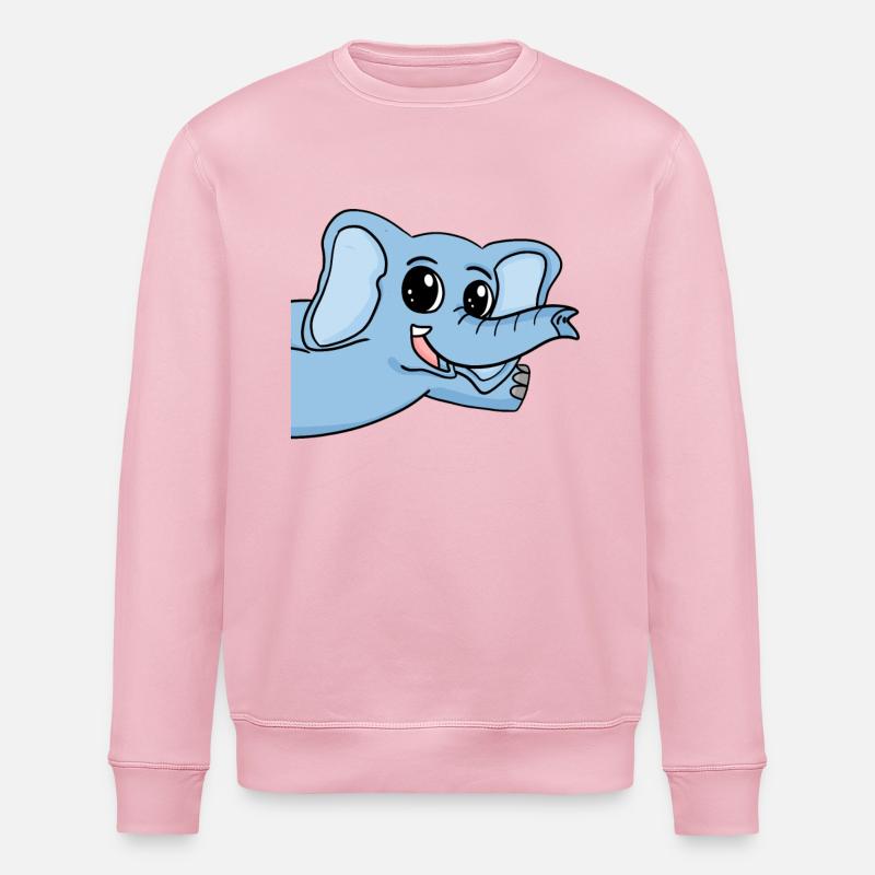 Elefant Gruß Begrüßung - Stanley/Stella Unisex Bio-Sweatshirt ROLLER - Hellrosa