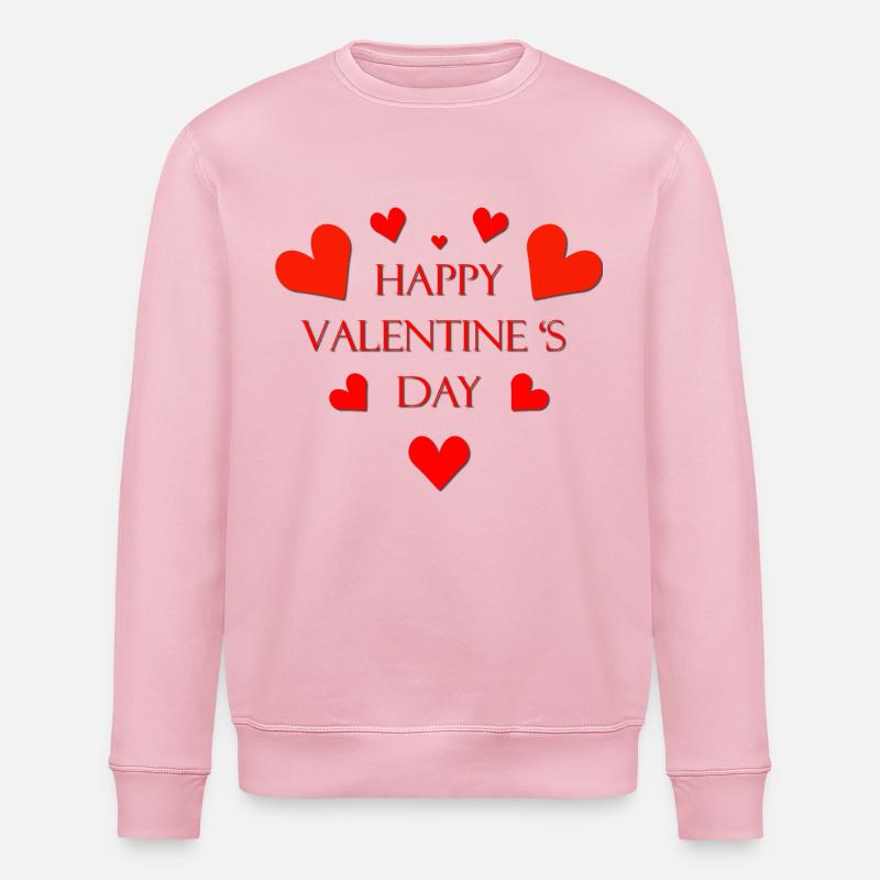 Saint-Valentin Cœurs Rouge Saint-Valentin - Sweat bio ROLLER Stanley/Stella Unisexe - rose pâle