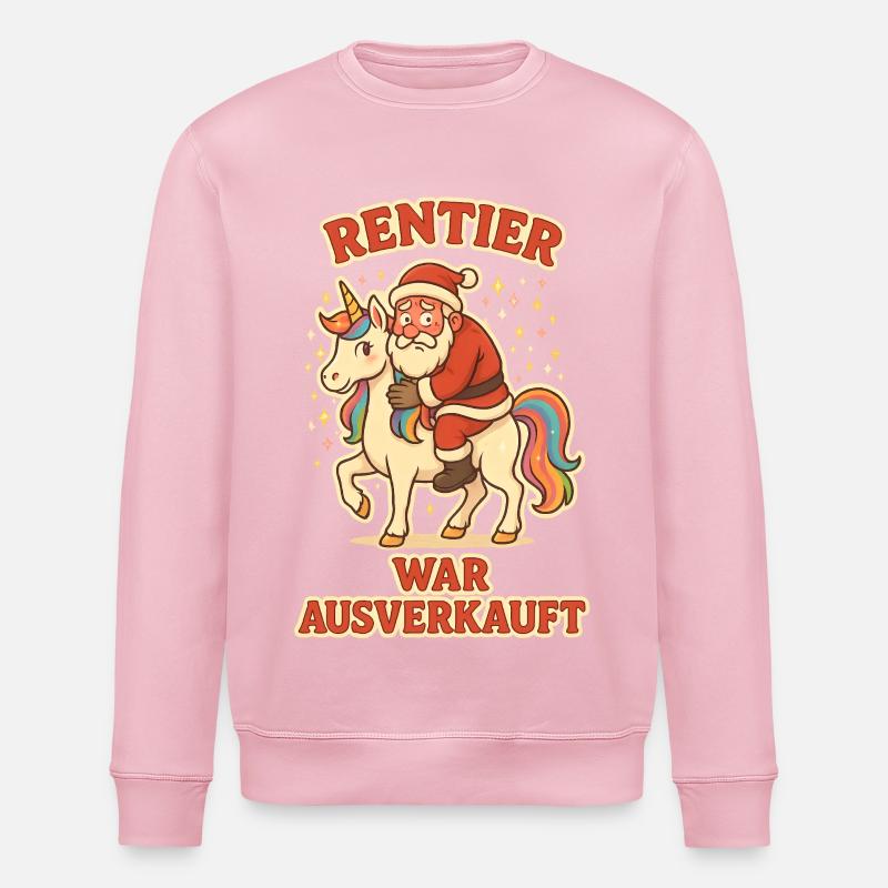 Rentier war ausverkauft Einhorn - Stanley/Stella Unisex Bio-Sweatshirt ROLLER - Hellrosa