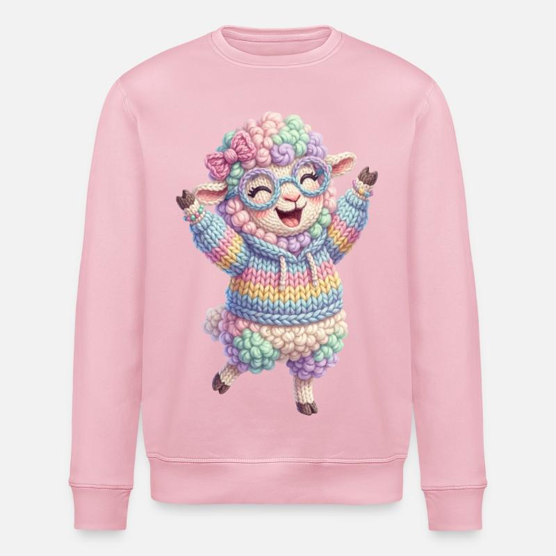 Schaf Glücklich - Stanley/Stella Unisex Bio-Sweatshirt ROLLER - Hellrosa