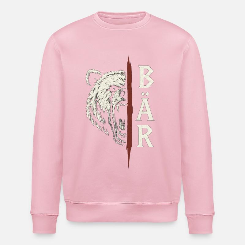 Ours sauvage - Sweat bio ROLLER Stanley/Stella Unisexe - rose pâle