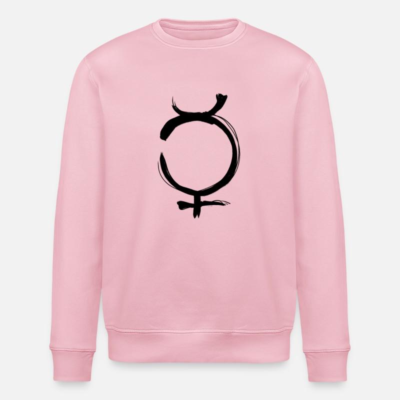 Symbole d’astrologie de Mercure - Sweat bio ROLLER Stanley/Stella Unisexe - rose pâle