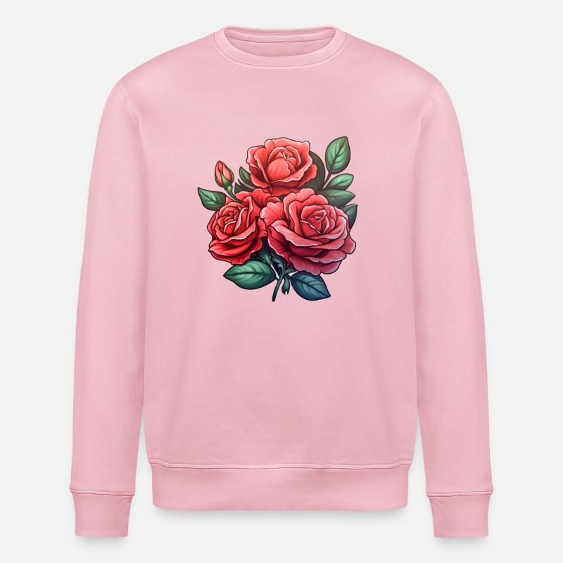 Rosenblüte Blume - Stanley/Stella Unisex Bio-Sweatshirt ROLLER - Hellrosa