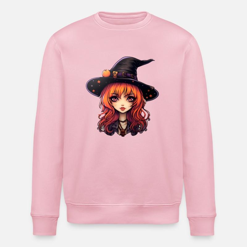 Cute witch - Stanley/Stella ROLLER Unisex Organic Sweatshirt - cotton pink