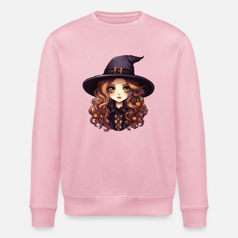 Witch's hat cute - Stanley/Stella ROLLER Unisex Organic Sweatshirt - cotton pink