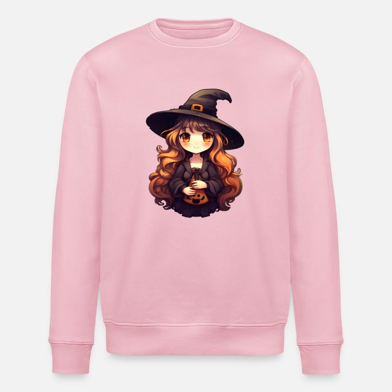 Visage de sorcière d’Halloween - Sweat bio ROLLER Stanley/Stella Unisexe - rose pâle