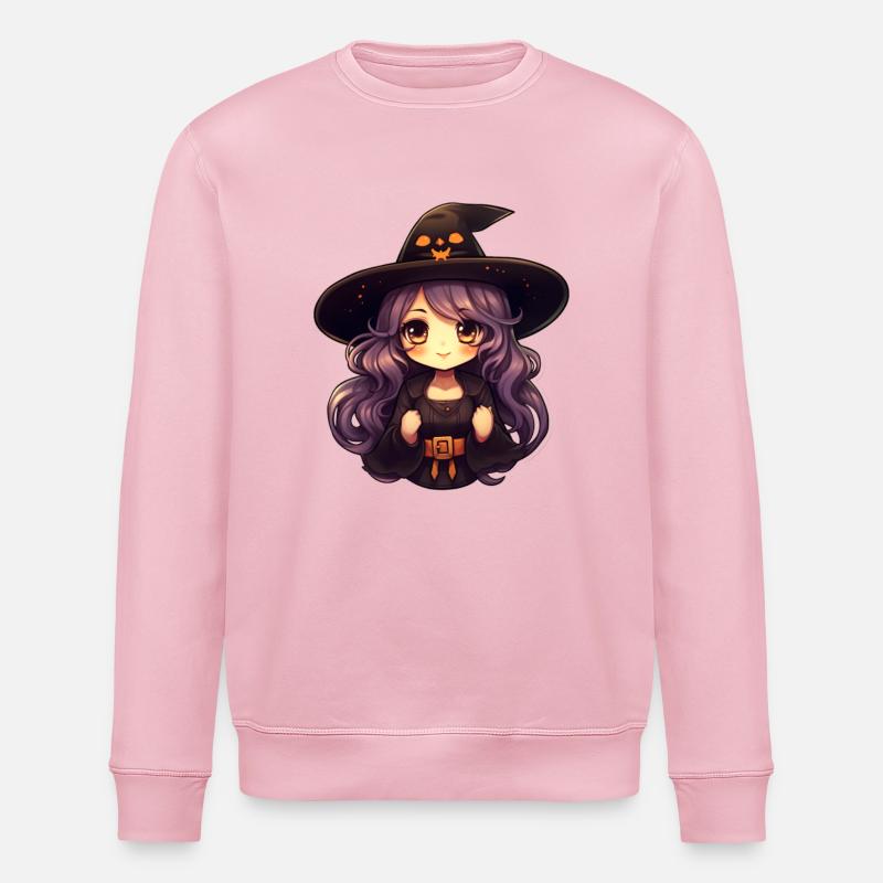 Comic Witch - Stanley/Stella ROLLER Unisex Organic Sweatshirt - cotton pink