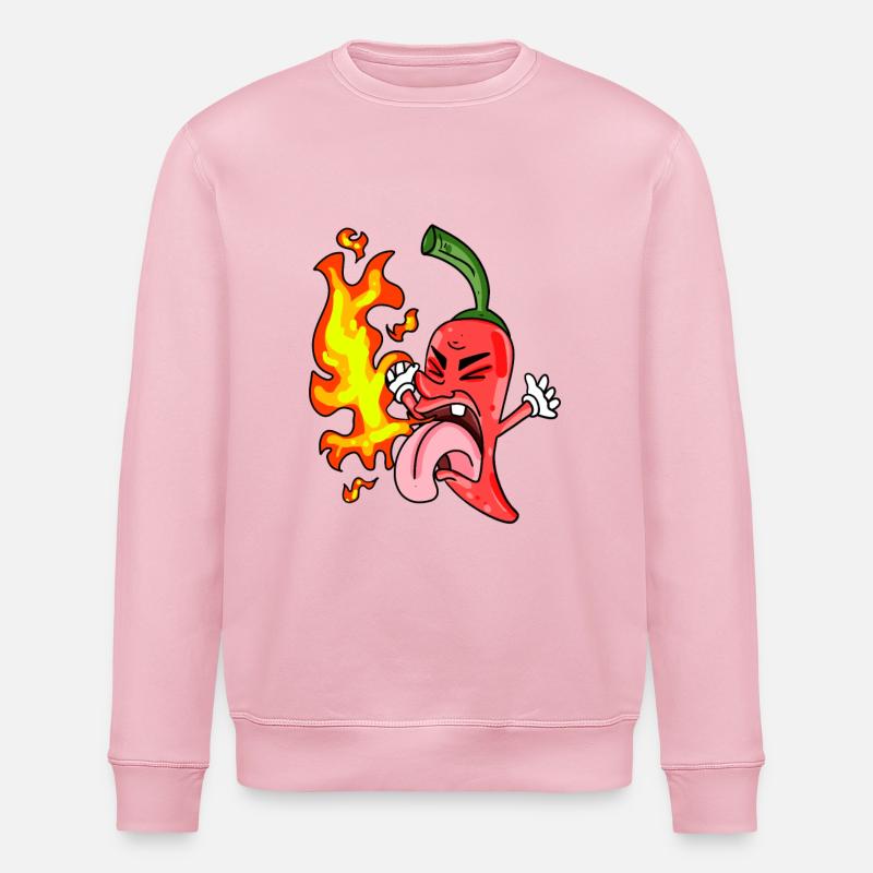 Drôle de piment - Peperoni - Sweat bio ROLLER Stanley/Stella Unisexe - rose pâle