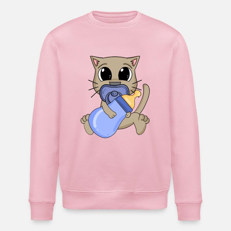 Baby Junge Katze - Stanley/Stella Unisex Bio-Sweatshirt ROLLER - Hellrosa