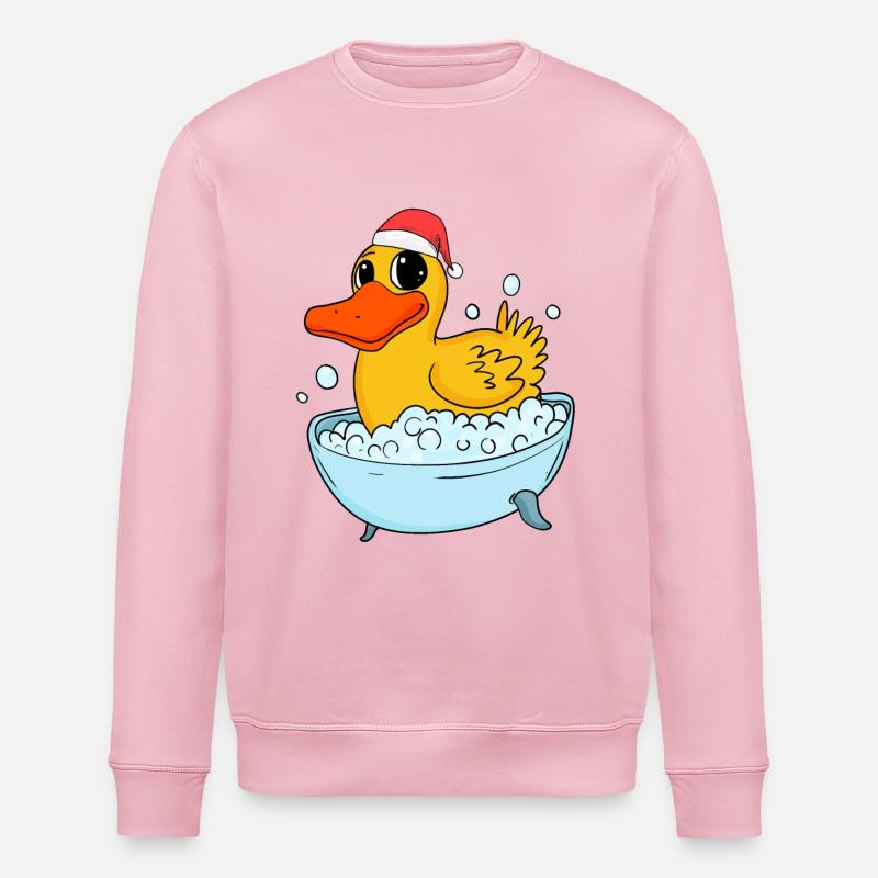Canard de bain Noël - Sweat bio ROLLER Stanley/Stella Unisexe - rose pâle