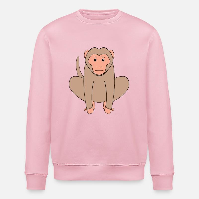 Macaque Singe - Sweat bio ROLLER Stanley/Stella Unisexe - rose pâle
