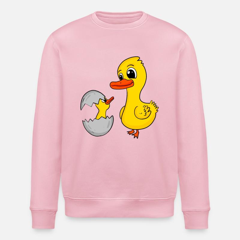Canard avec bébé canard - Sweat bio ROLLER Stanley/Stella Unisexe - rose pâle