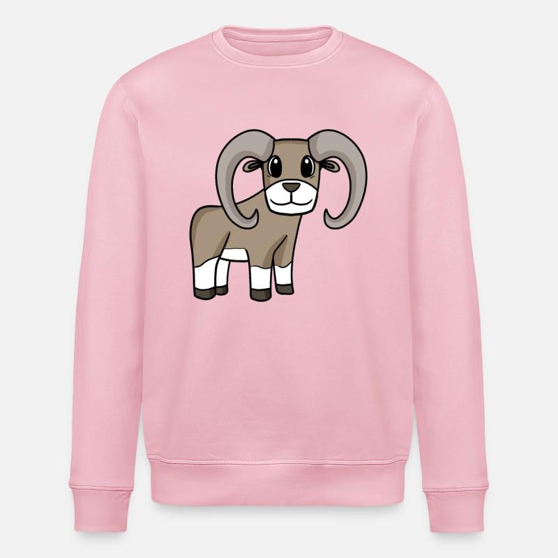 Mufflon Wild Sheep - Stanley/Stella ROLLER Unisex Organic Sweatshirt - cotton pink