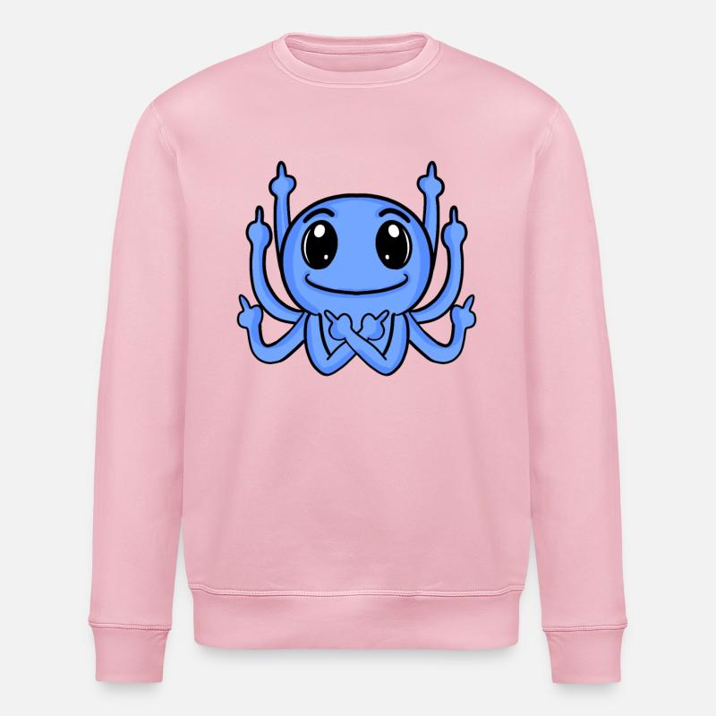 Kraken Mittelfinger Lustig - Stanley/Stella Unisex Bio-Sweatshirt ROLLER - Hellrosa
