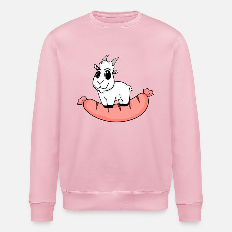 Wurst Ziege Ziegenbock - Stanley/Stella Unisex Bio-Sweatshirt ROLLER - Hellrosa