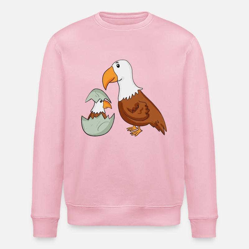 Eagle with Baby Eagle - Stanley/Stella ROLLER Unisex Organic Sweatshirt - cotton pink