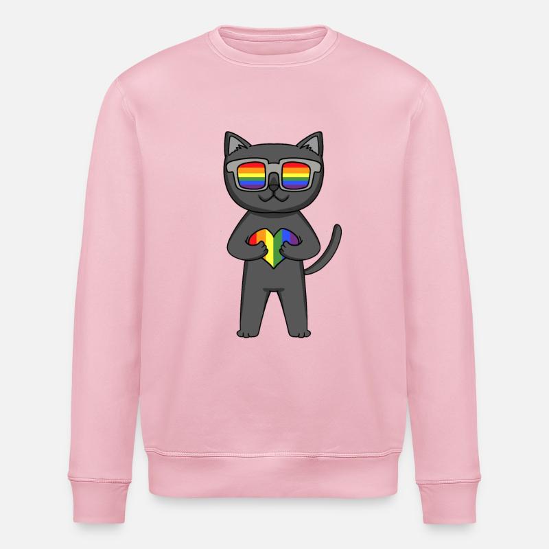 Chat LGBT Bombay Rainbow - Sweat bio ROLLER Stanley/Stella Unisexe - rose pâle