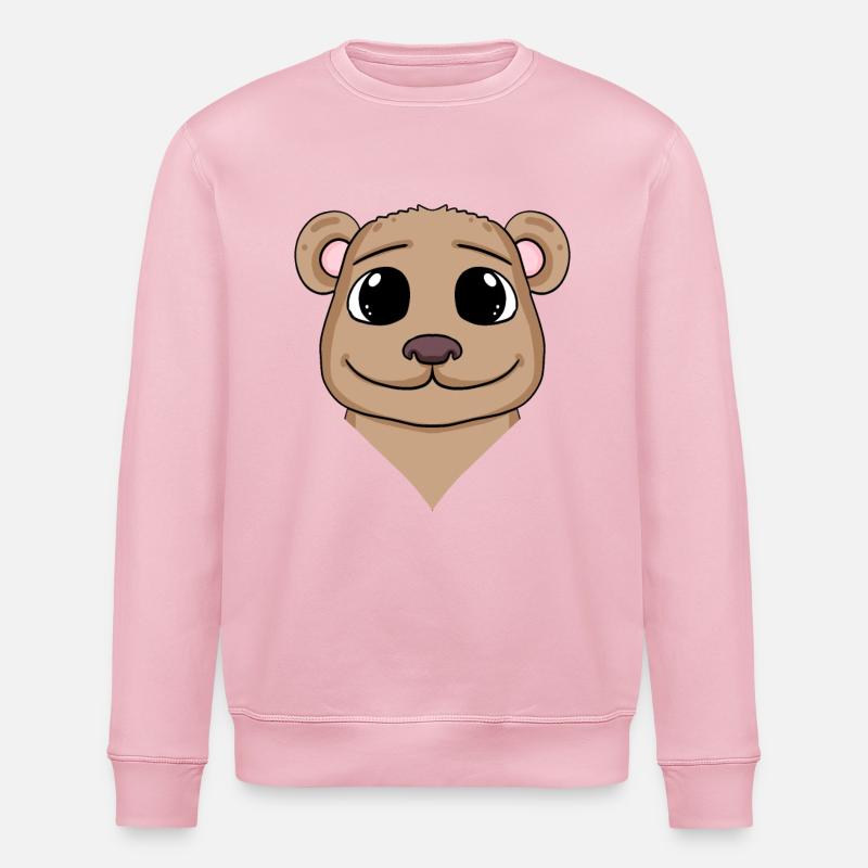 Ours brun mignon - Sweat bio ROLLER Stanley/Stella Unisexe - rose pâle