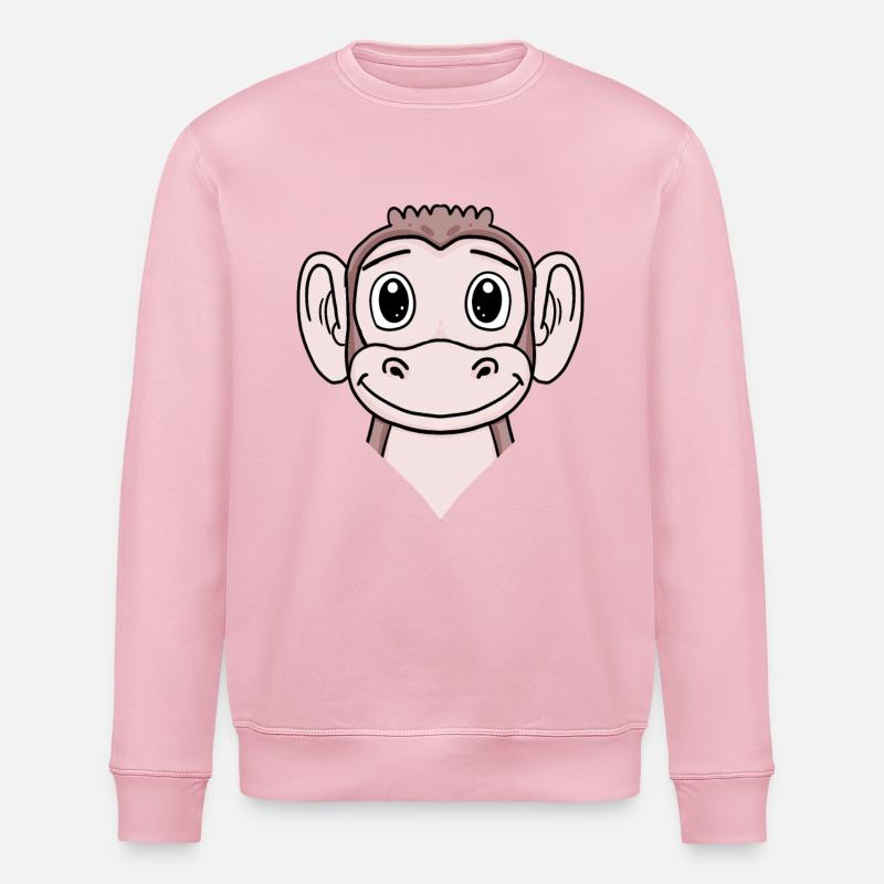 Monkey - Stanley/Stella ROLLER Unisex Organic Sweatshirt - cotton pink