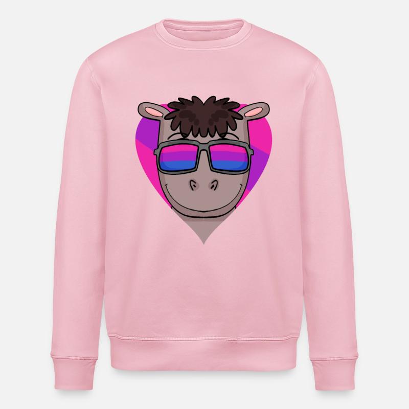 Bisexuell Pferd Geschenk - Stanley/Stella Unisex Bio-Sweatshirt ROLLER - Hellrosa