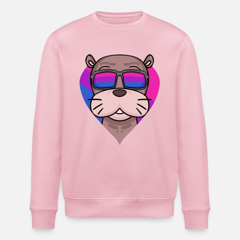 Bisexuell Seelöwe Geschenk - Stanley/Stella Unisex Bio-Sweatshirt ROLLER - Hellrosa