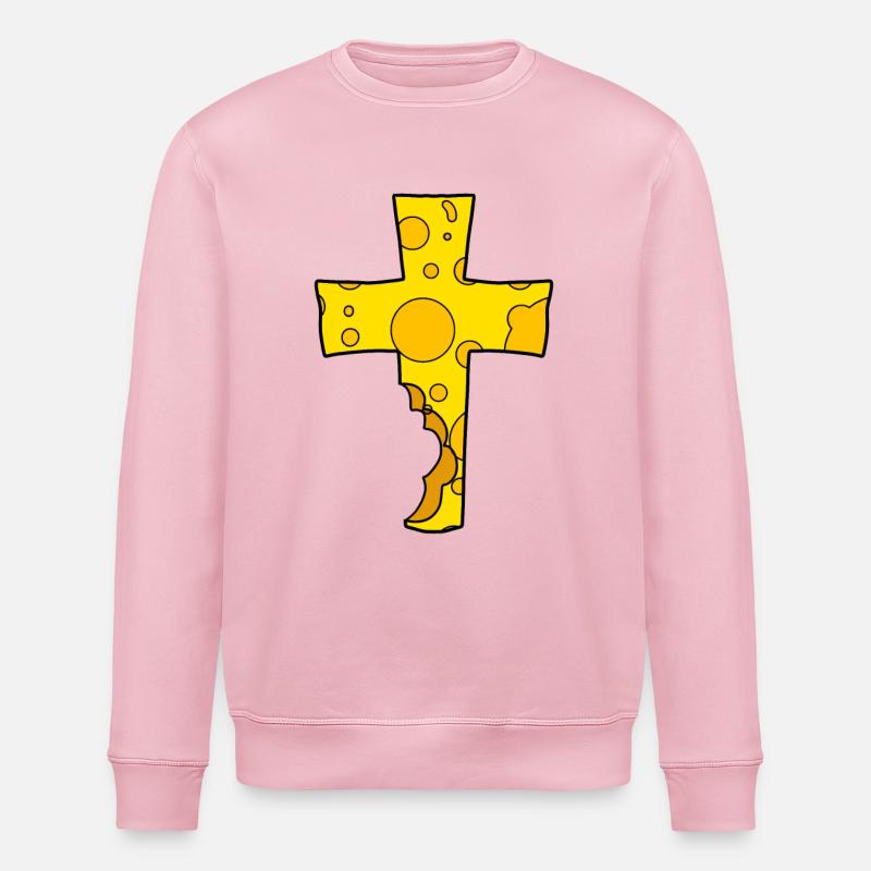 Symbole croix fromage - Sweat bio ROLLER Stanley/Stella Unisexe - rose pâle