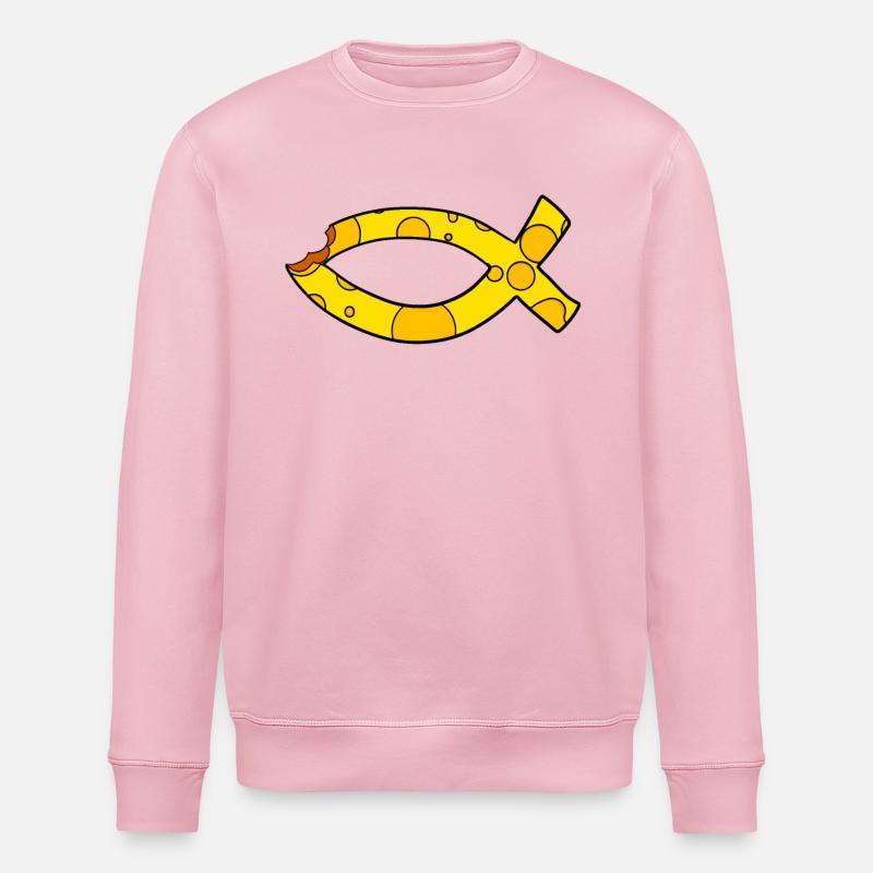 Fish Symbol Cheese - Stanley/Stella ROLLER Unisex Organic Sweatshirt - cotton pink