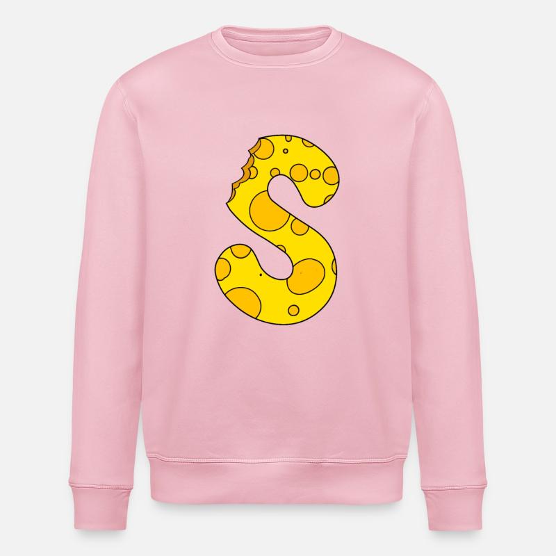 Lettre S - Sweat bio ROLLER Stanley/Stella Unisexe - rose pâle