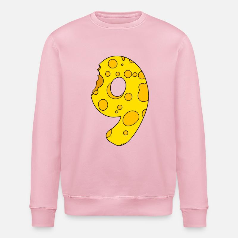 Number 9 Digit Cheese - Stanley/Stella ROLLER Unisex Organic Sweatshirt - cotton pink