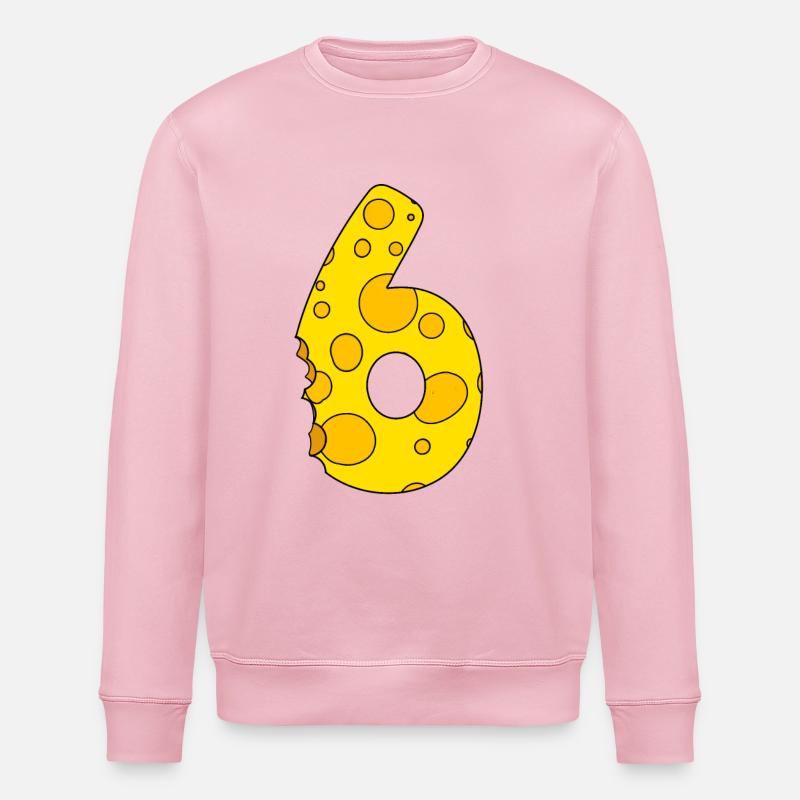 Number 6 Digit Cheese - Stanley/Stella ROLLER Unisex Organic Sweatshirt - cotton pink