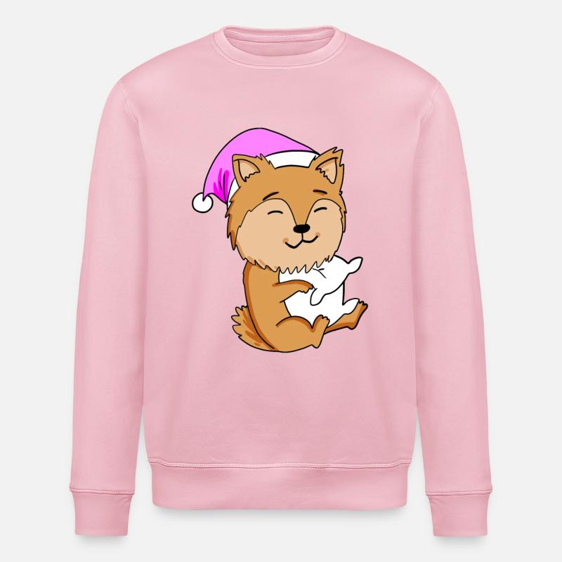 Hund Hunderasse Zwergspitz - Stanley/Stella Unisex Bio-Sweatshirt ROLLER - Hellrosa