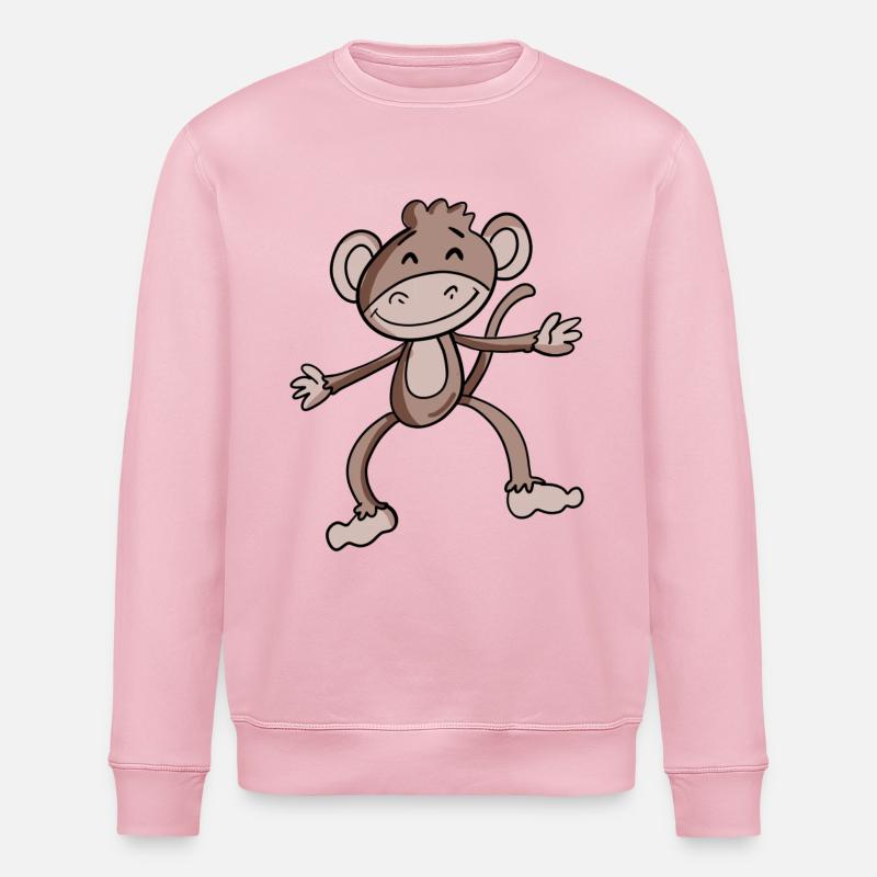 Niedlicher Affe - Stanley/Stella Unisex Bio-Sweatshirt ROLLER - Hellrosa