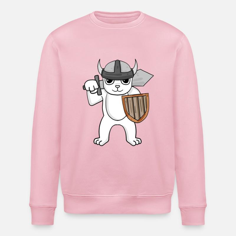 Ours Viking - Sweat bio ROLLER Stanley/Stella Unisexe - rose pâle