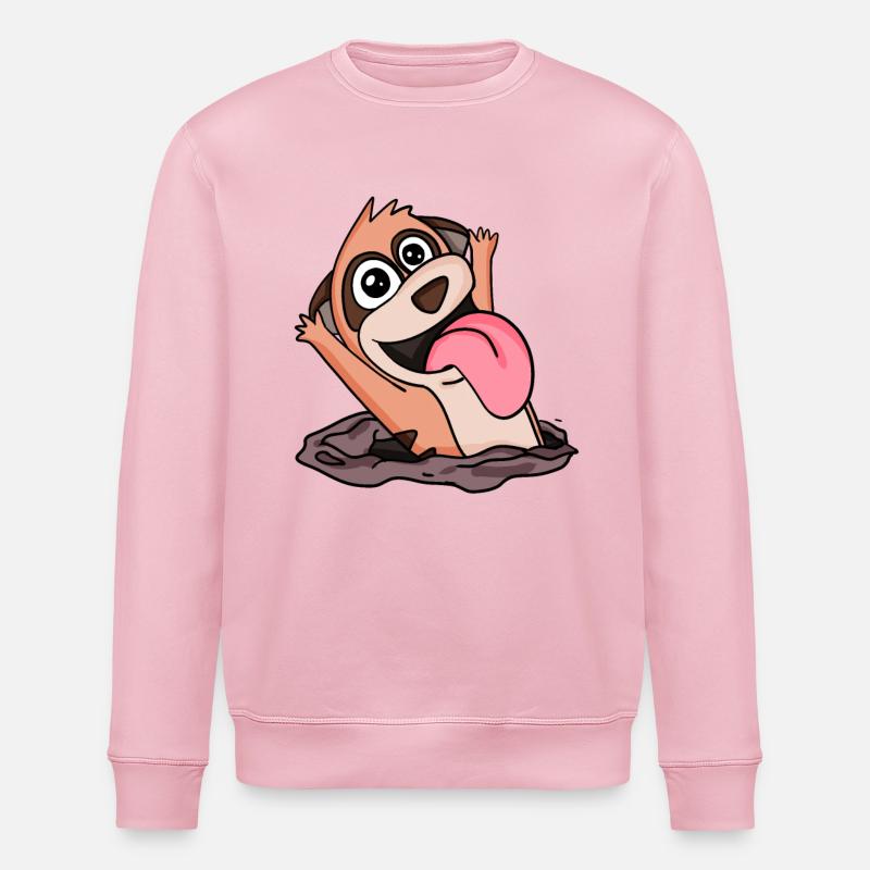 Câlin de suricate mignon - Sweat bio ROLLER Stanley/Stella Unisexe - rose pâle