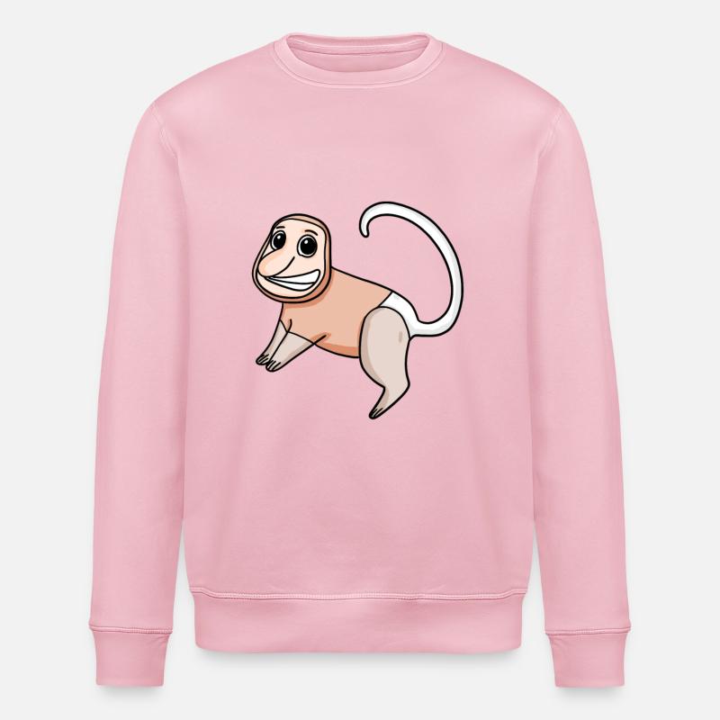 Proboscis Singe Singe Singe - Sweat bio ROLLER Stanley/Stella Unisexe - rose pâle