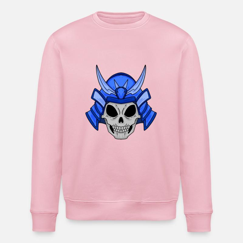 Samurai Skull - Stanley/Stella ROLLER Unisex Organic Sweatshirt - cotton pink