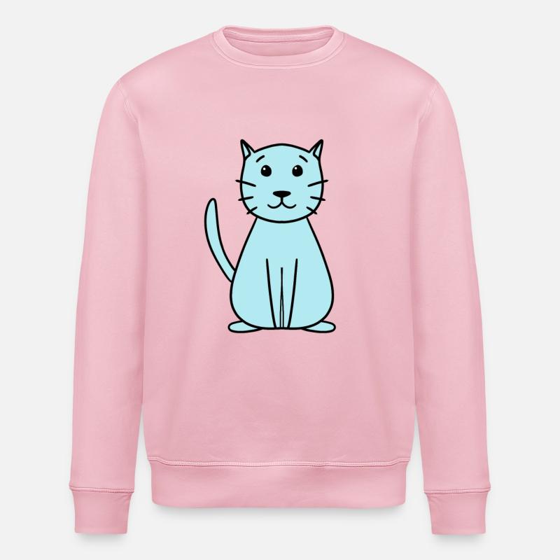 einfache niedliche Katze - Stanley/Stella Unisex Bio-Sweatshirt ROLLER - Hellrosa