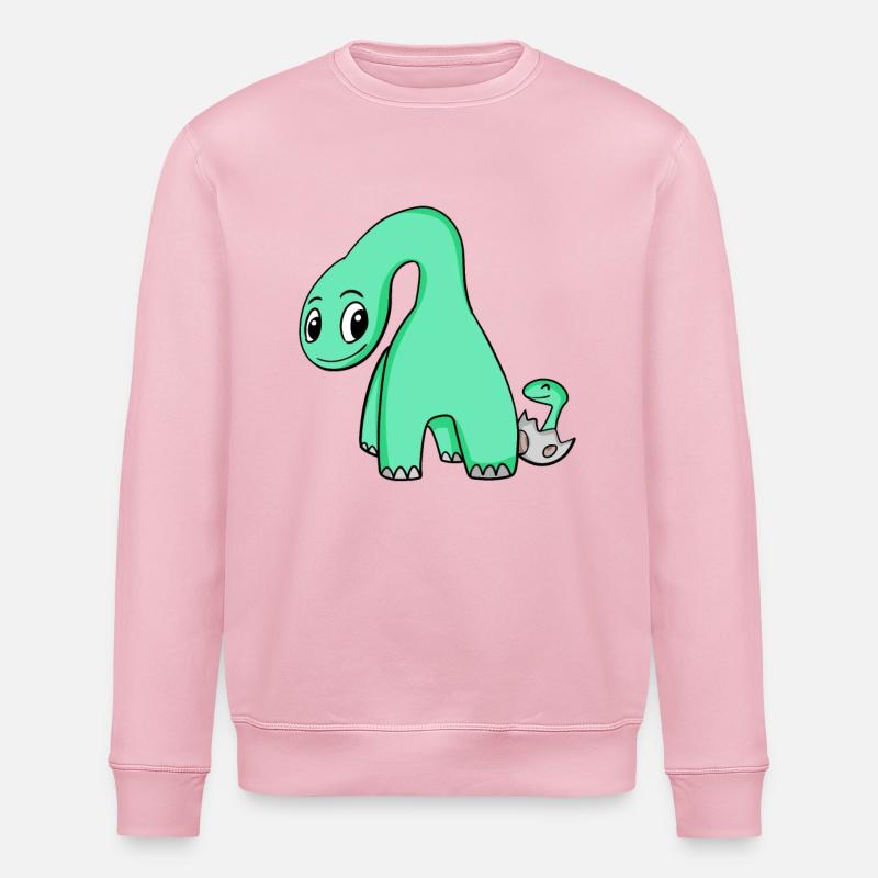 Dinosaure avec bébé dinosaure - Sweat bio ROLLER Stanley/Stella Unisexe - rose pâle