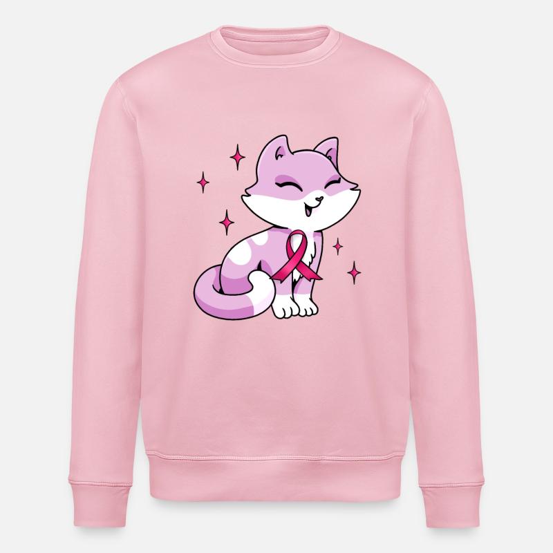 Chat nœud rose mignon octobre - Sweat bio ROLLER Stanley/Stella Unisexe - rose pâle