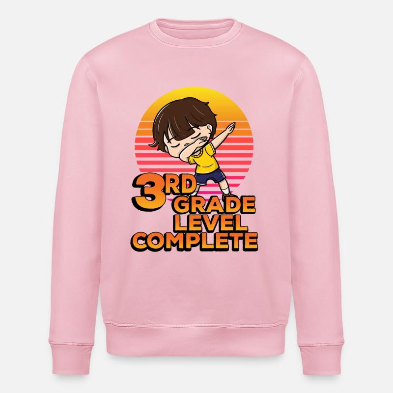 3rd grade Completely funny dab - Stanley/Stella ROLLER Unisex Organic Sweatshirt - cotton pink