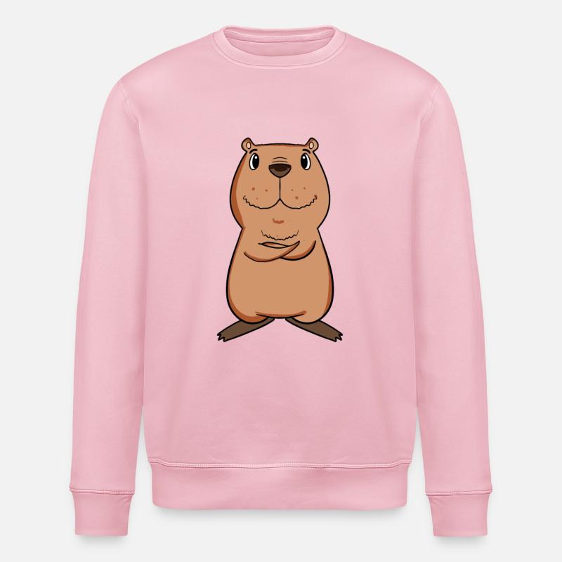 Motif Capybara capybara - Sweat bio ROLLER Stanley/Stella Unisexe - rose pâle