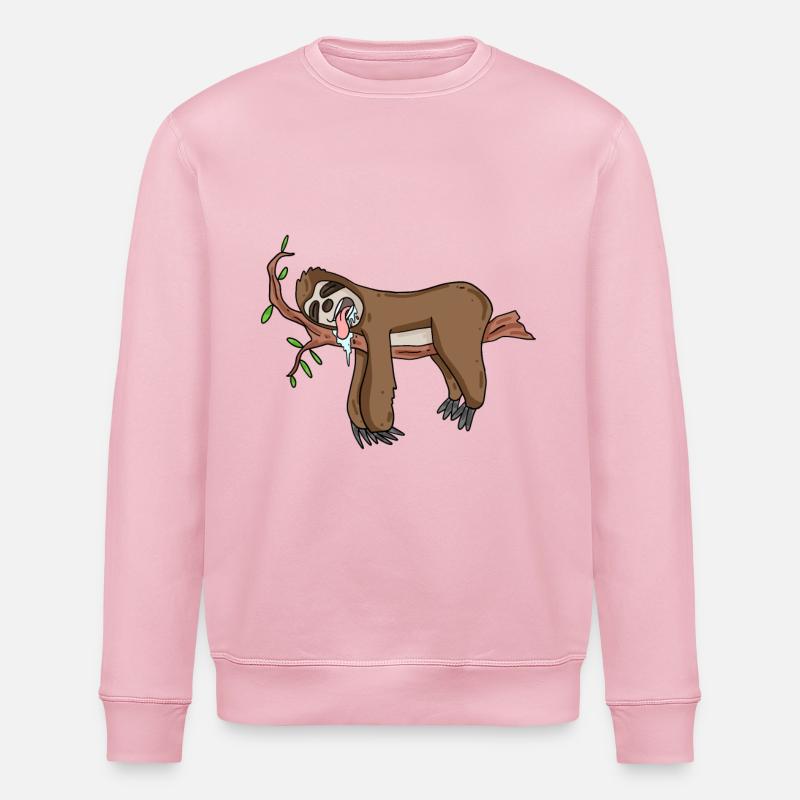 Sleeping sloth - Stanley/Stella ROLLER Unisex Organic Sweatshirt - cotton pink