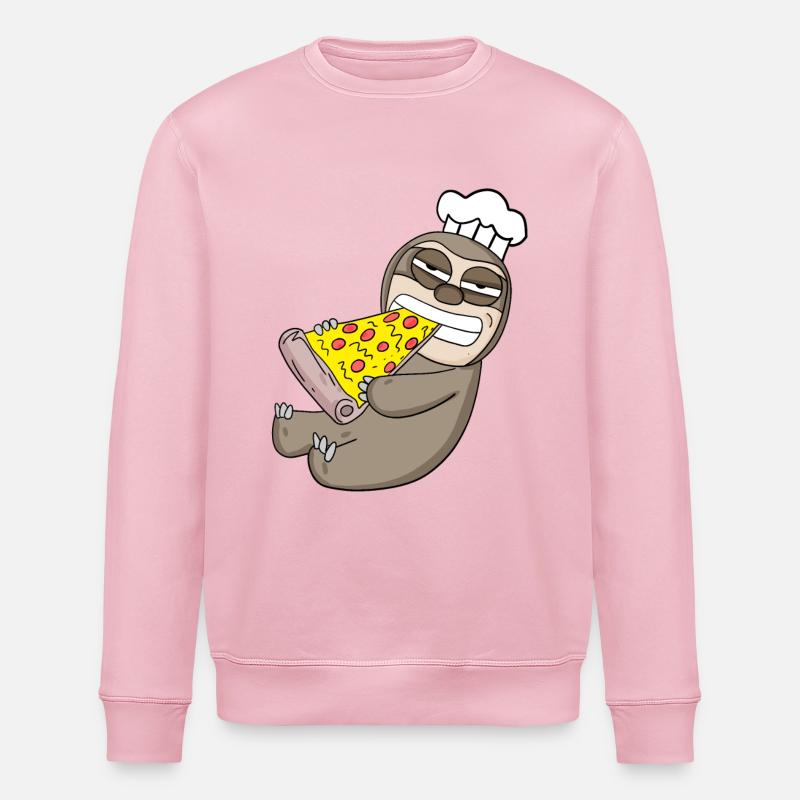 Gourmet Sloth Pizza - Sweat bio ROLLER Stanley/Stella Unisexe - rose pâle